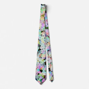 Colourful Crowd of Faces   artisan Tie