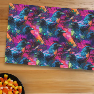 Colourful Crown Raven Print Tissue Paper
