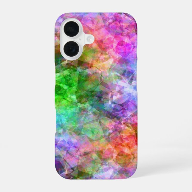 Colourful Crumpled Texture iPhone 16 Case (Back)