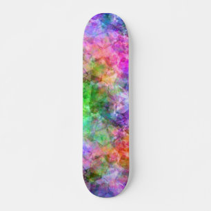 Colourful Crumpled Texture Skateboard