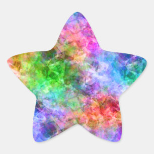 Colourful Crumpled Texture Star Sticker