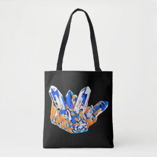 Colourful Crystal Gemstone Rocks Abstract Art Tote Bag