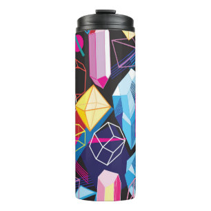 Colourful crystals, dark abstract background thermal tumbler