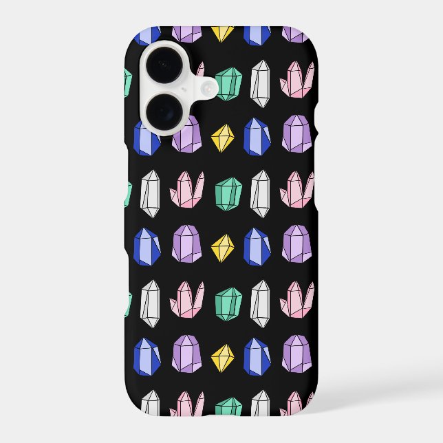 Colourful Crystals Pattern Black (Back)