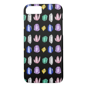Colourful Crystals Pattern Black iPhone 8/7 Case
