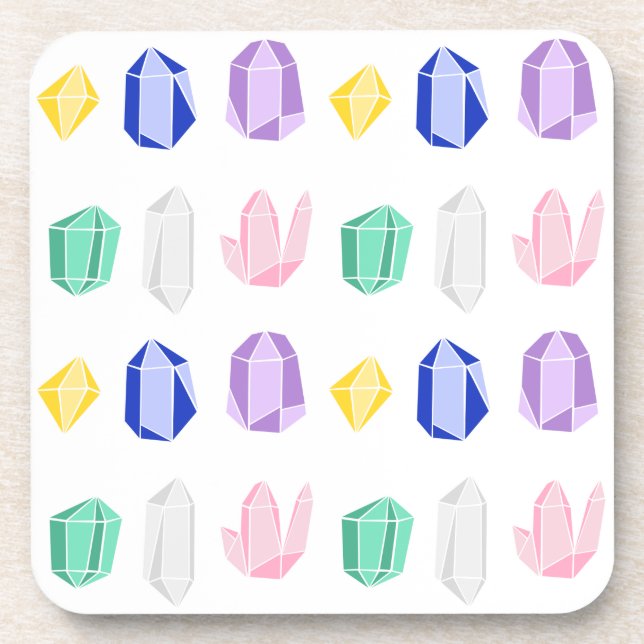 Colourful Crystals Pattern Coaster (Front)