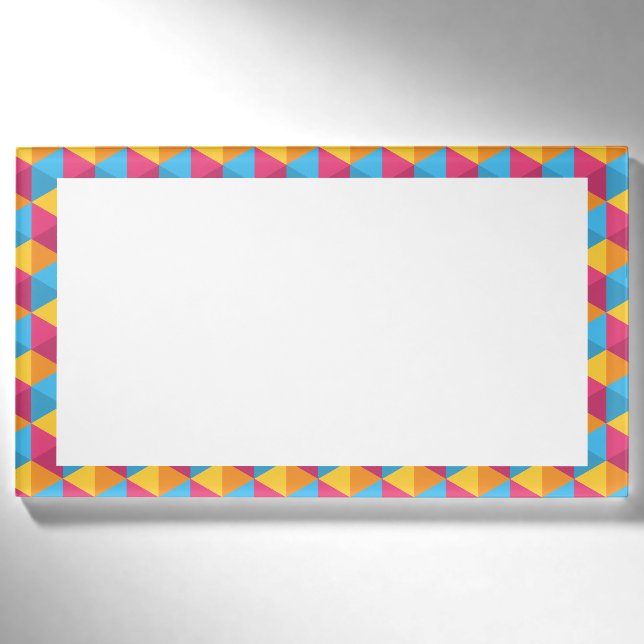 Colourful Cube Pattern Name Tag (Front)