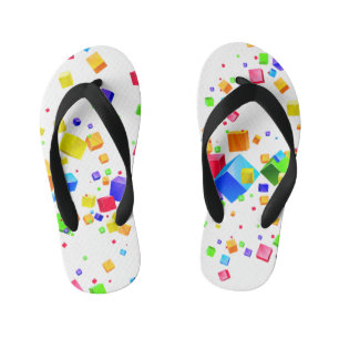 Colourful Cubes 1 Kid's Flip Flops