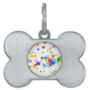 Colourful Cubes 1 Pet ID Tag
