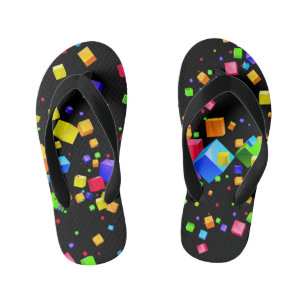 Colourful Cubes 2 Kid's Flip Flops