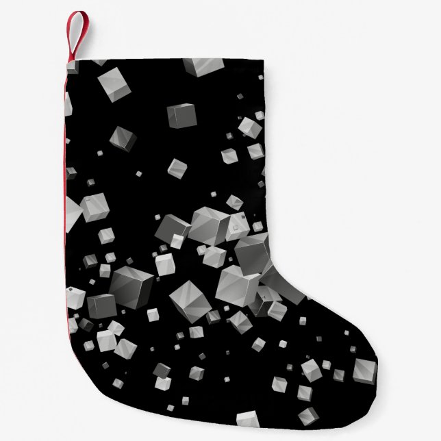 Colourful Cubes 4 Small Christmas Stocking (Front)