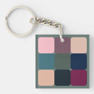 Colourful Cubes Key Ring