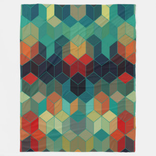 Colourful Cubes Pattern Modern Pattern Fleece Blanket