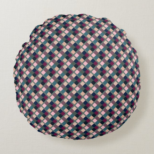 Colourful Cubes Round Cushion (Front)