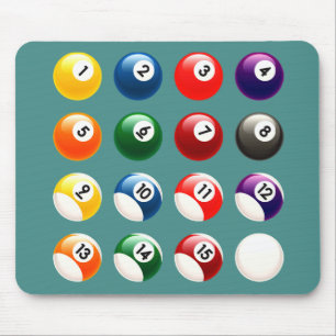 Colourful Cue Balls Mouse Mat