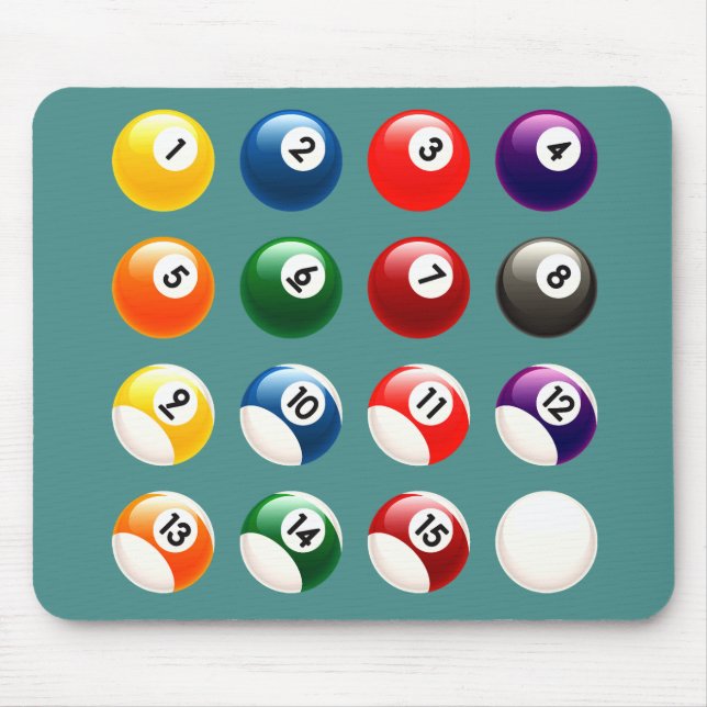 Colourful Cue Balls Mouse Mat (Front)