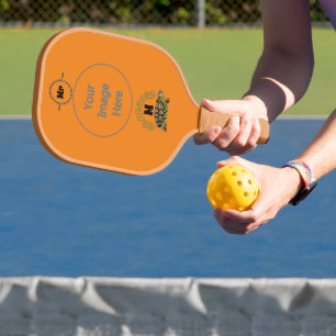 Colourful Cumberland Slider Turtle Monogram Pickleball Paddle