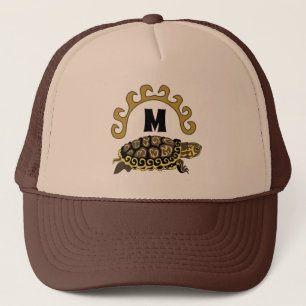 Colourful Cumberland Slider Turtle Monogram Trucker Hat