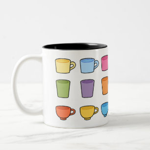 Colourful Cup & Mug Pattern Cute Coffee Lover De