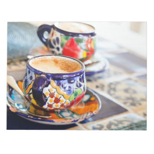 Colourful cup of coffee notepad