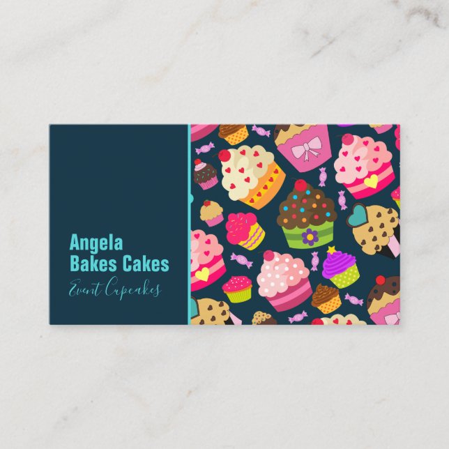 Colourful Cupcake Bakery  Business Card (Front)