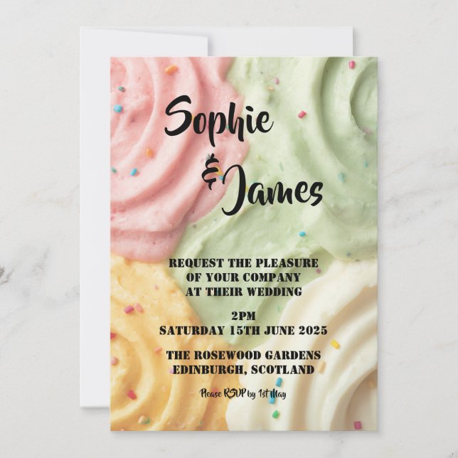 Colourful Cupcake Fun Wedding Invitation (Front)