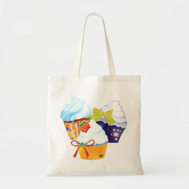 Colourful Cupcake Party Grocery Shopping Tote Bag (Front)