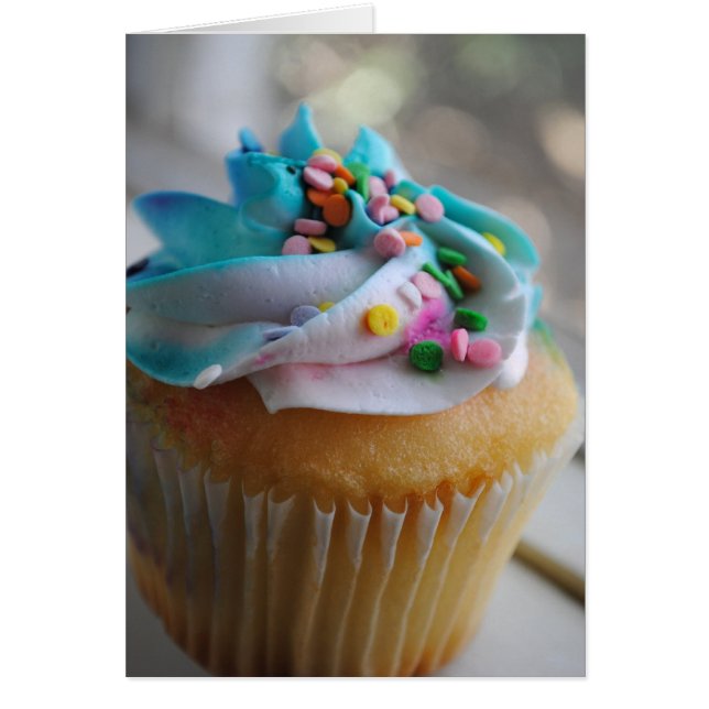 Colourful Cupcake Photograph Card (Front)
