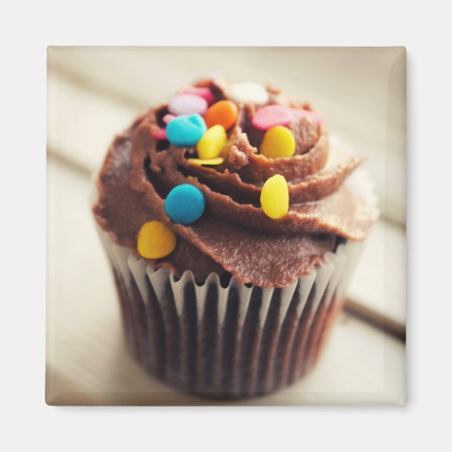 Colourful Cupcake Photograph Magnet (Front)