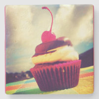 Colourful Cupcake with Cherry on Top