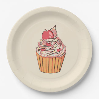 Colourful Cupcake Work Milestone Celebration Paper Plate