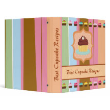 Colourful cupcakes artsy stripe recipe binder