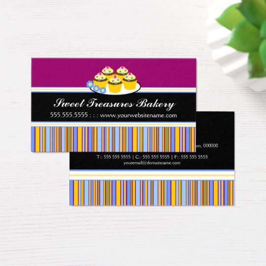 Colourful Cupcakes Bakery Business Card