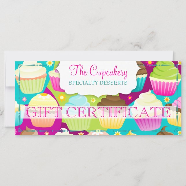 Colourful Cupcakes Gift Certificate (Front)