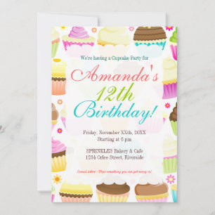 Colourful Cupcakes Invitation