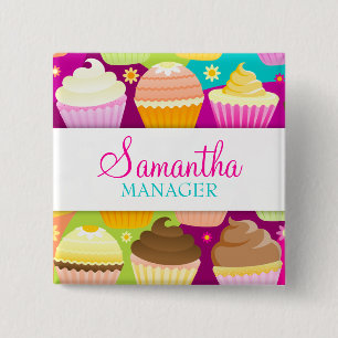 Colourful Cupcakes Name Badge