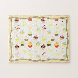 Colourful Cupcakes Pattern Jigsaw Puzzle