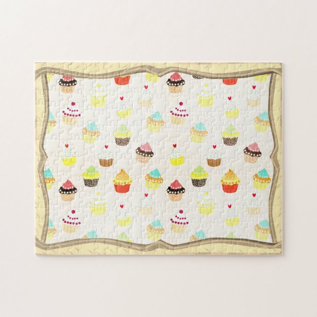Colourful Cupcakes Pattern Jigsaw Puzzle (Horizontal)