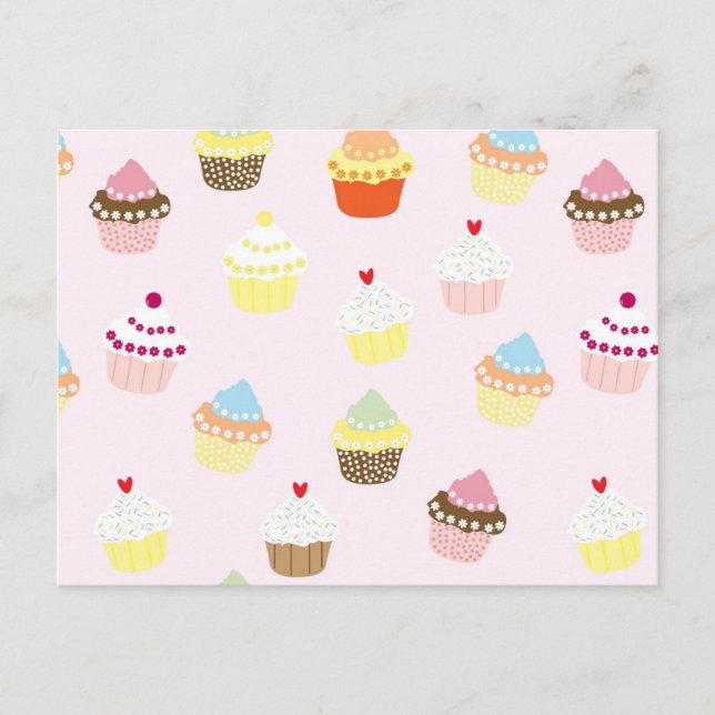 Colourful Cupcakes Pattern Postcard (Front)