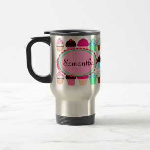 Colourful Cupcakes - Personalised Travel Mug