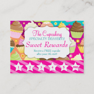 Colourful Cupcakes Rewards Promo Loyalty Card