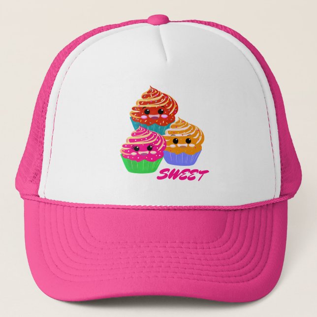 Colourful cupcakes trucker hat (Front)