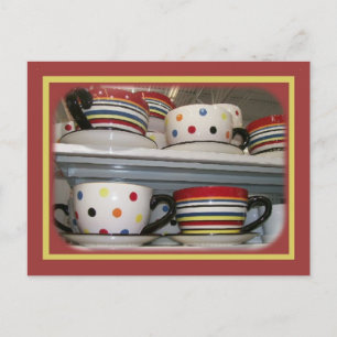 Colourful Cups Postcard
