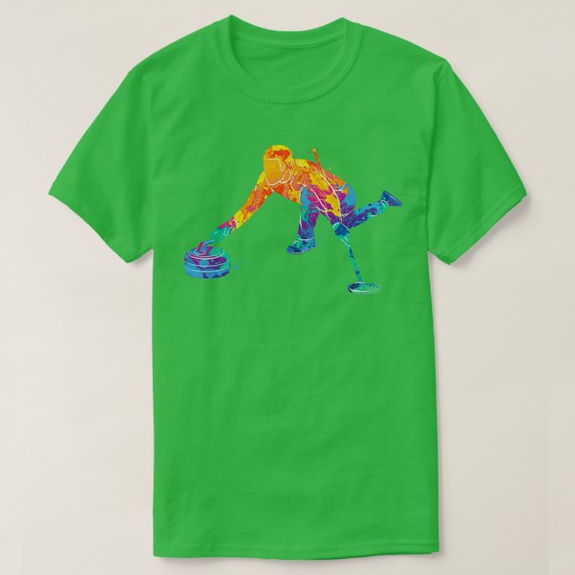 Colourful Curling Man T-Shirt (Design Front)
