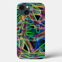 Colourful curved tapes, highlighted by embossed