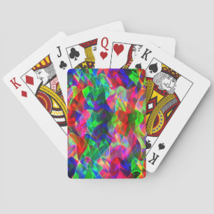Colourful curved triangles or coloured ripples. playing cards