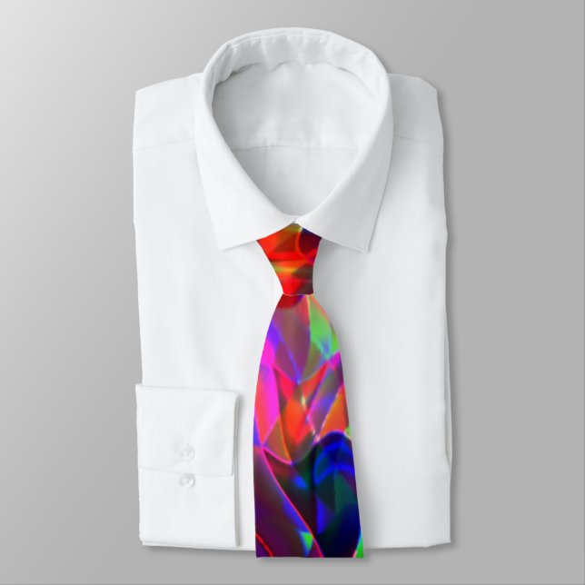 Colourful curved triangles or coloured ripples tie (Tied)