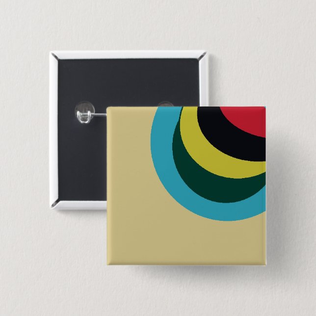 Colourful curves pattern 15 cm square badge (Front & Back)