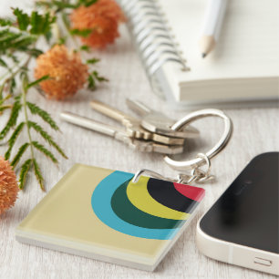 Colourful curves pattern key ring