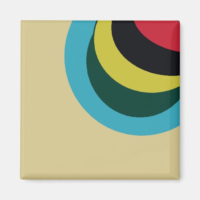 Colourful curves pattern magnet (Front)
